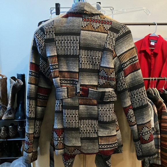 Me Jane Western Print Wrap Coat - Picture 4 of 5